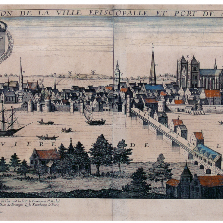 A new description of the episcopal see and seaport of Nantes, in Brittany. Credit: Jean Boisseau, 1645.