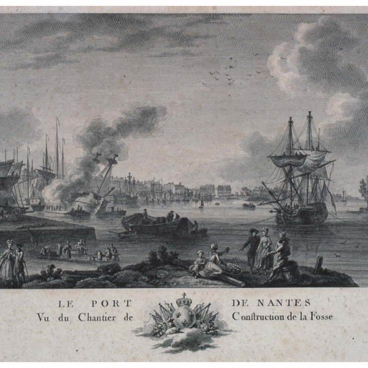 El puerto de Nantes. Obras de construcción del foso - Créditos Nicolas Ozanne. 1776.