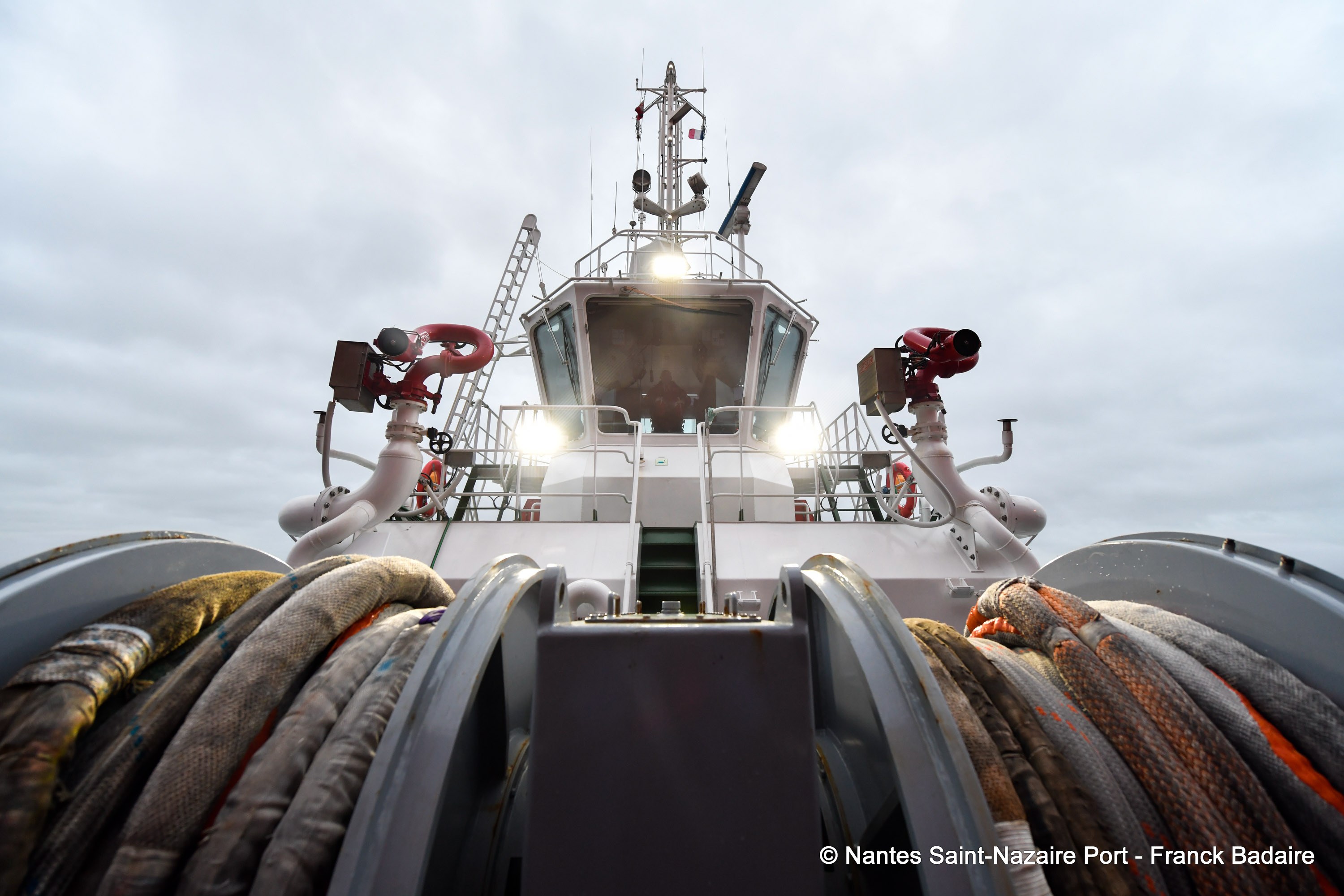 Arrival of a Qmax at the Montoir de Bretagne liquefied natural gas terminal