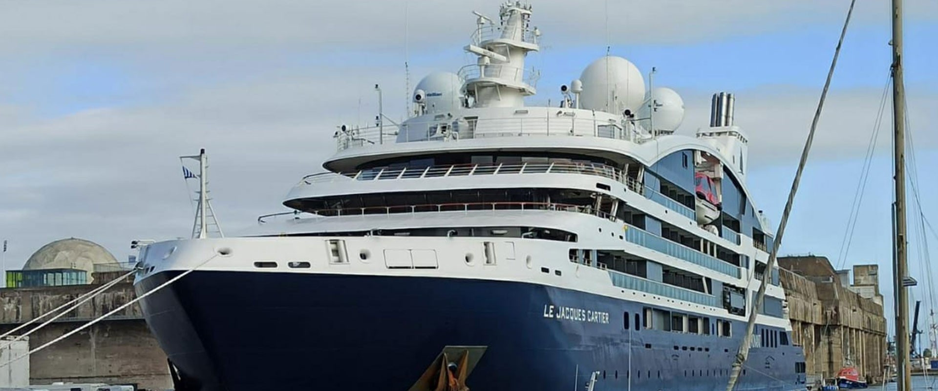 The PONANT Cruise Ship Le Jacques Cartier Calls at Saint Nazaire