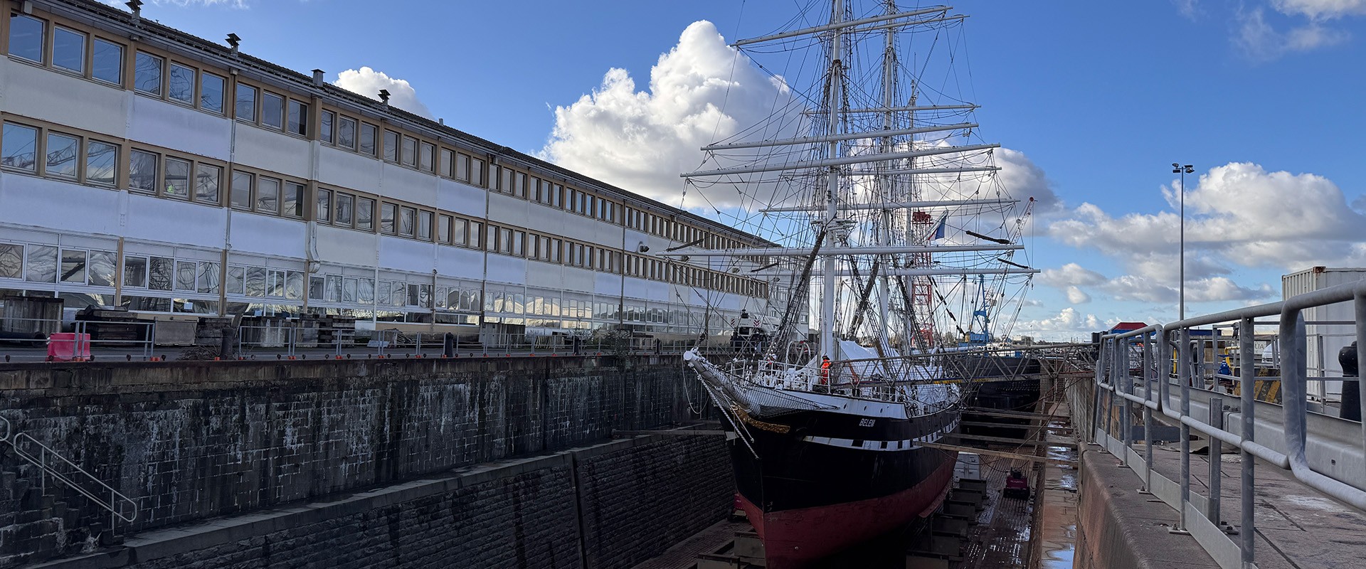 Le Belem en arrêt technique à Saint-Nazaire